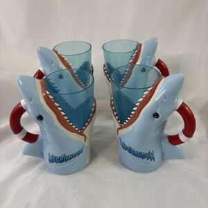 4 Monster Jam Megalodon Monster Truck Blinking Light Up Cup Mug‎ Shark Souvenir